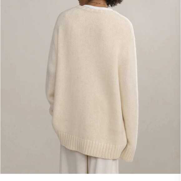 Jenni Kayne Cashmere Amelia Crewneck Ivory XS - Picture 2 of 7
